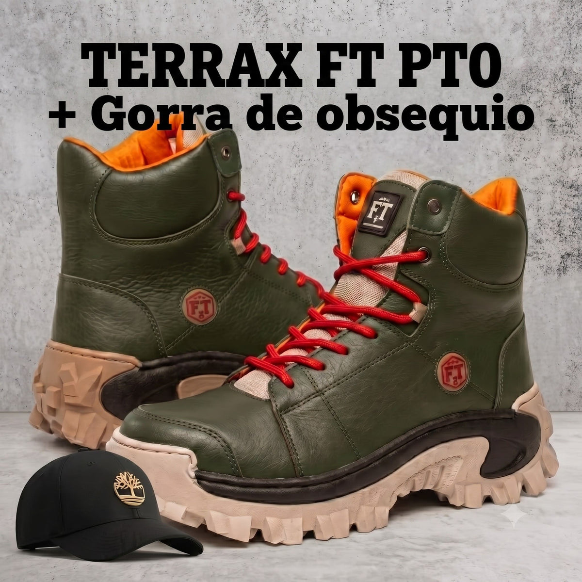 COMBO BOTAS TERRAX  FT UNISEX + GORRA